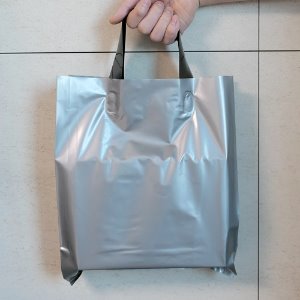 실버 손잡이 비닐쇼핑백  쇼핑봉투 옷가게 비닐가방 3가지 사이즈  [50장/100장/1,000장] 