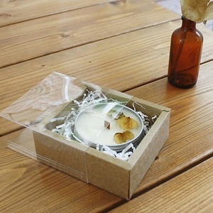 크라프트 투명슬리브 박스(K-1) 비누 떡 선물 답례품 상자 8.7cm*7.8cm*4cm [50장]